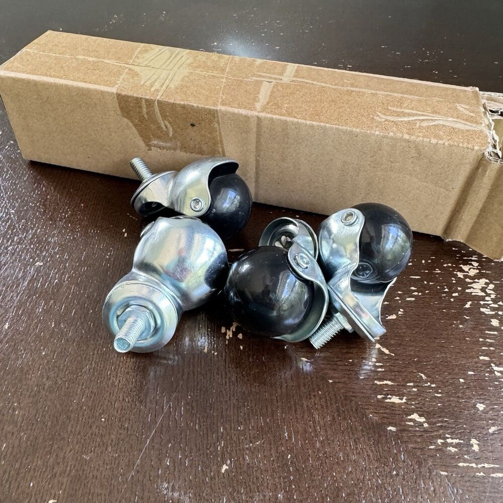 Castor Wheels Set Of 4 (2 Locking) Swivel Spherical Globe Shape